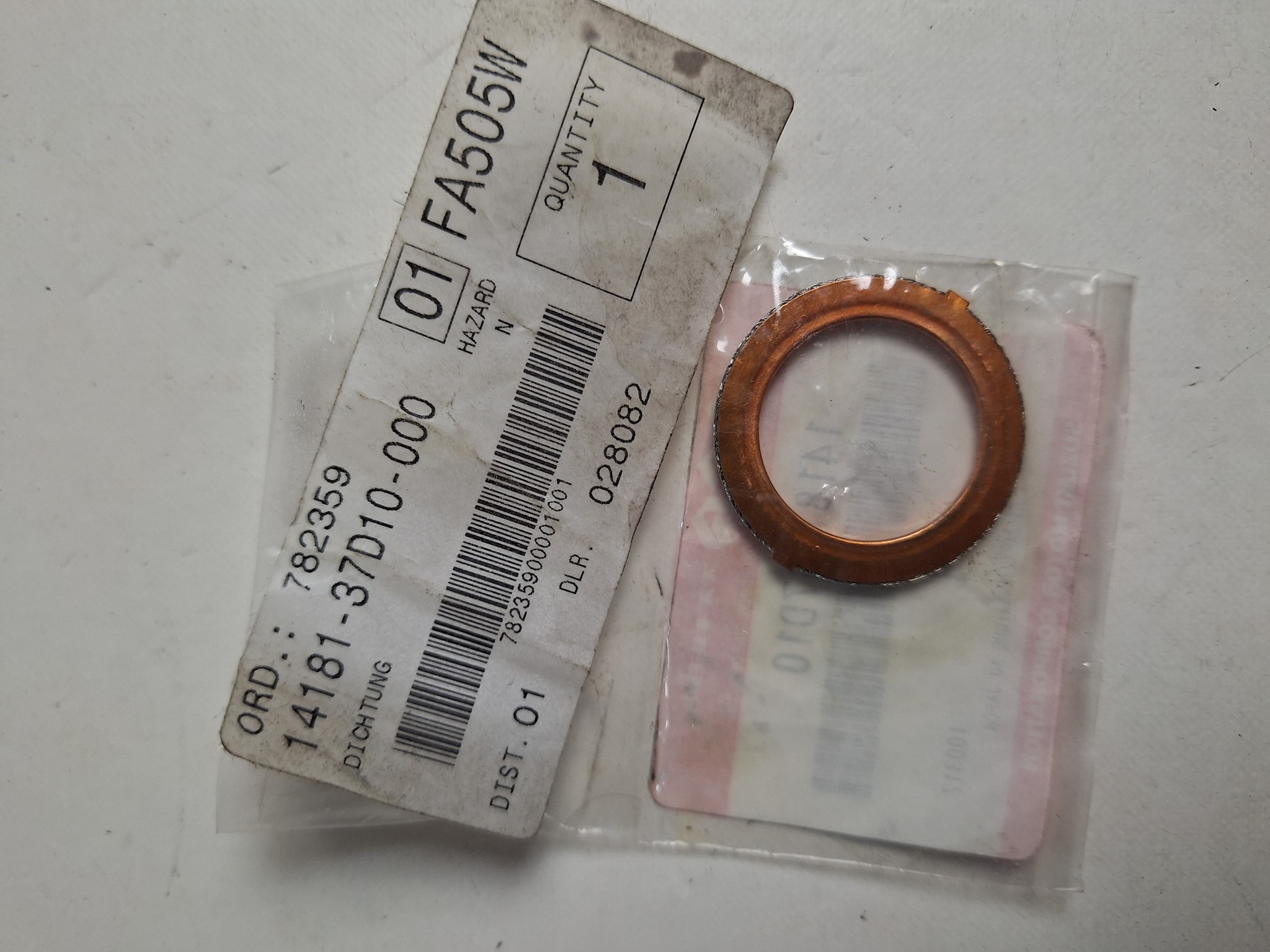 Bild von SUZUKI DICHTUNG 14181-37D10